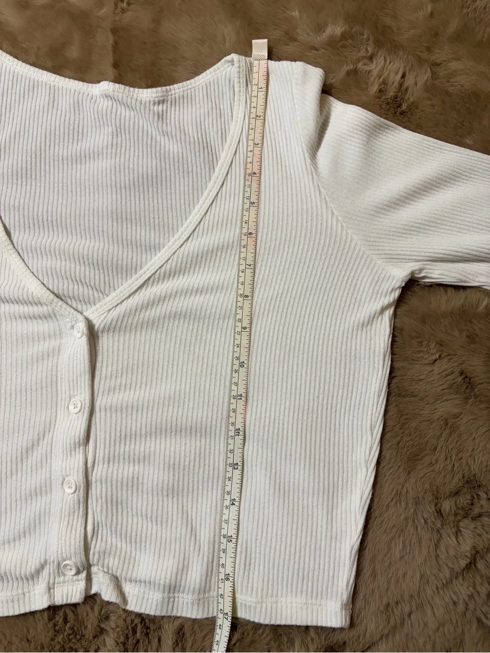 Alo Ribbed Cropped Whisper Cardigan Size Medium